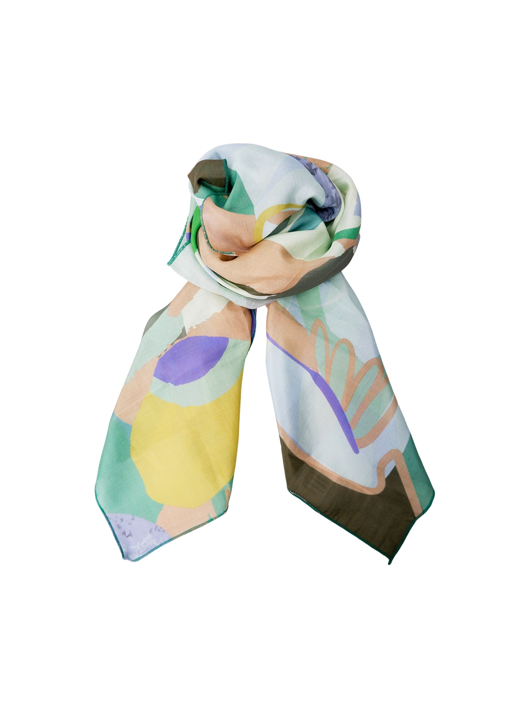 BCFABLE square scarf - Green - Black Colour