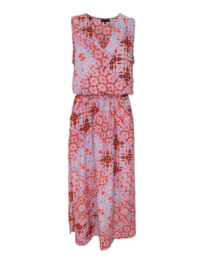 BCLUNA sleeveless dress - Square Red - Black Colour