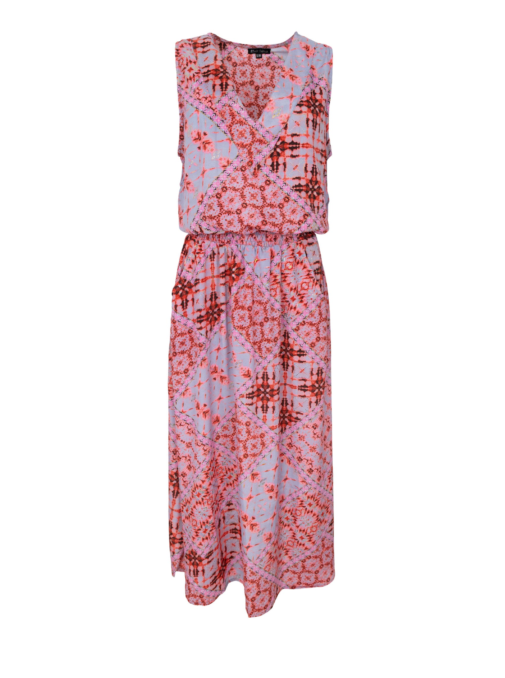 BCLUNA sleeveless dress - Square Red - Black Colour