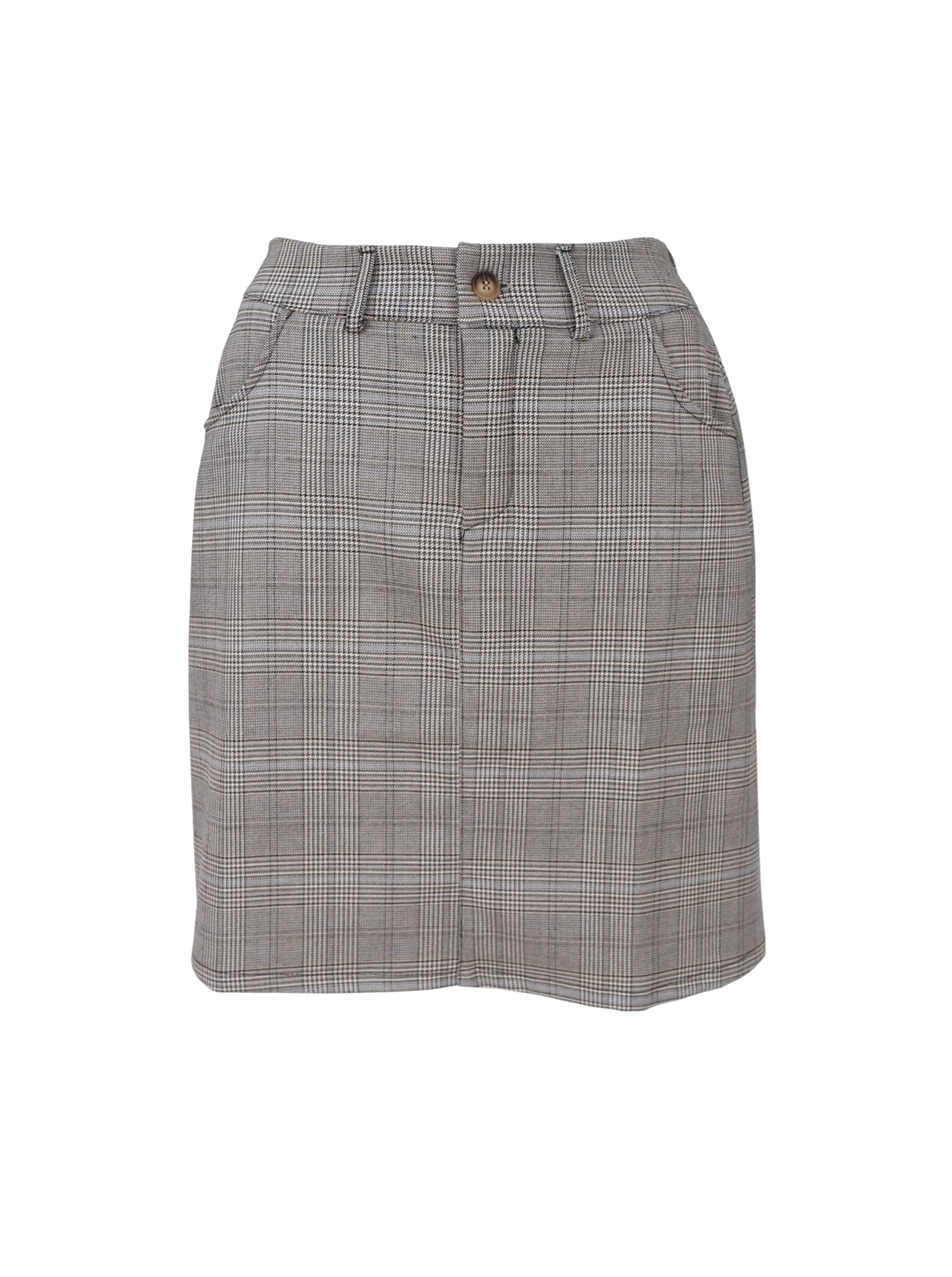 BCNIKKA chequered short skirt - Grey - Black Colour