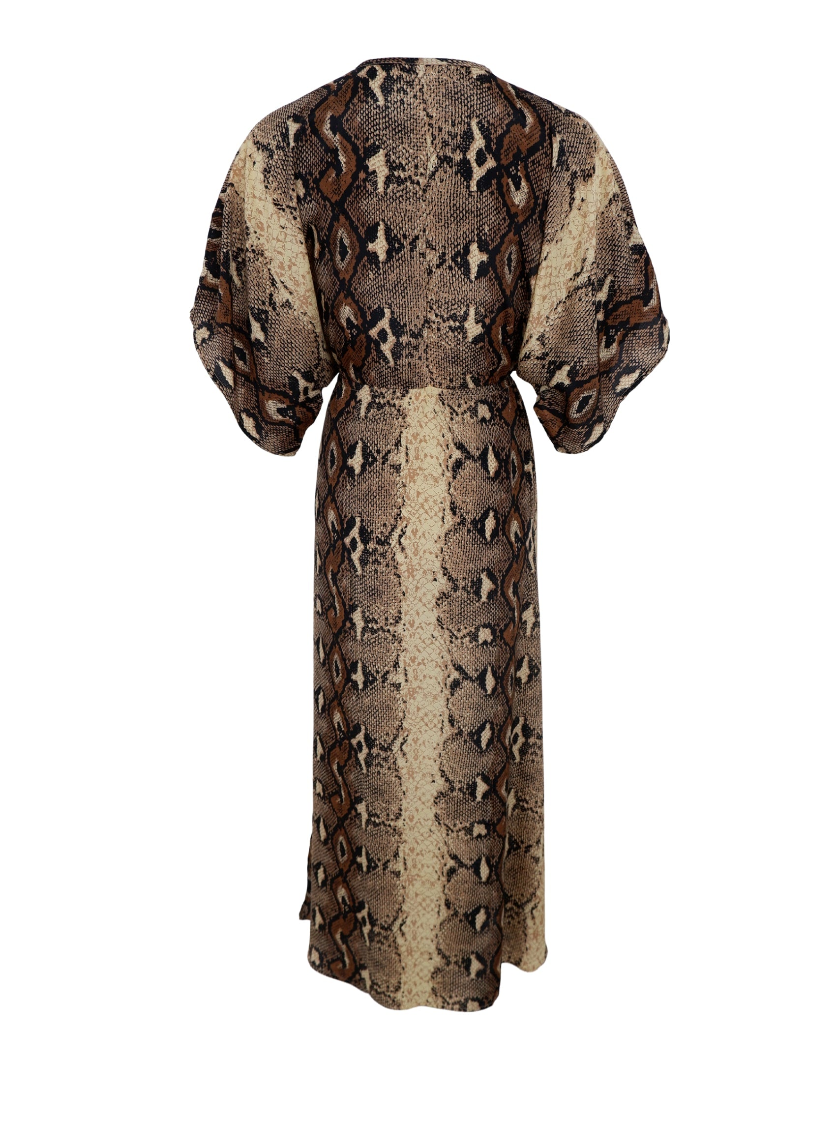 BCLUNA long V-neck dress - Python - Black Colour