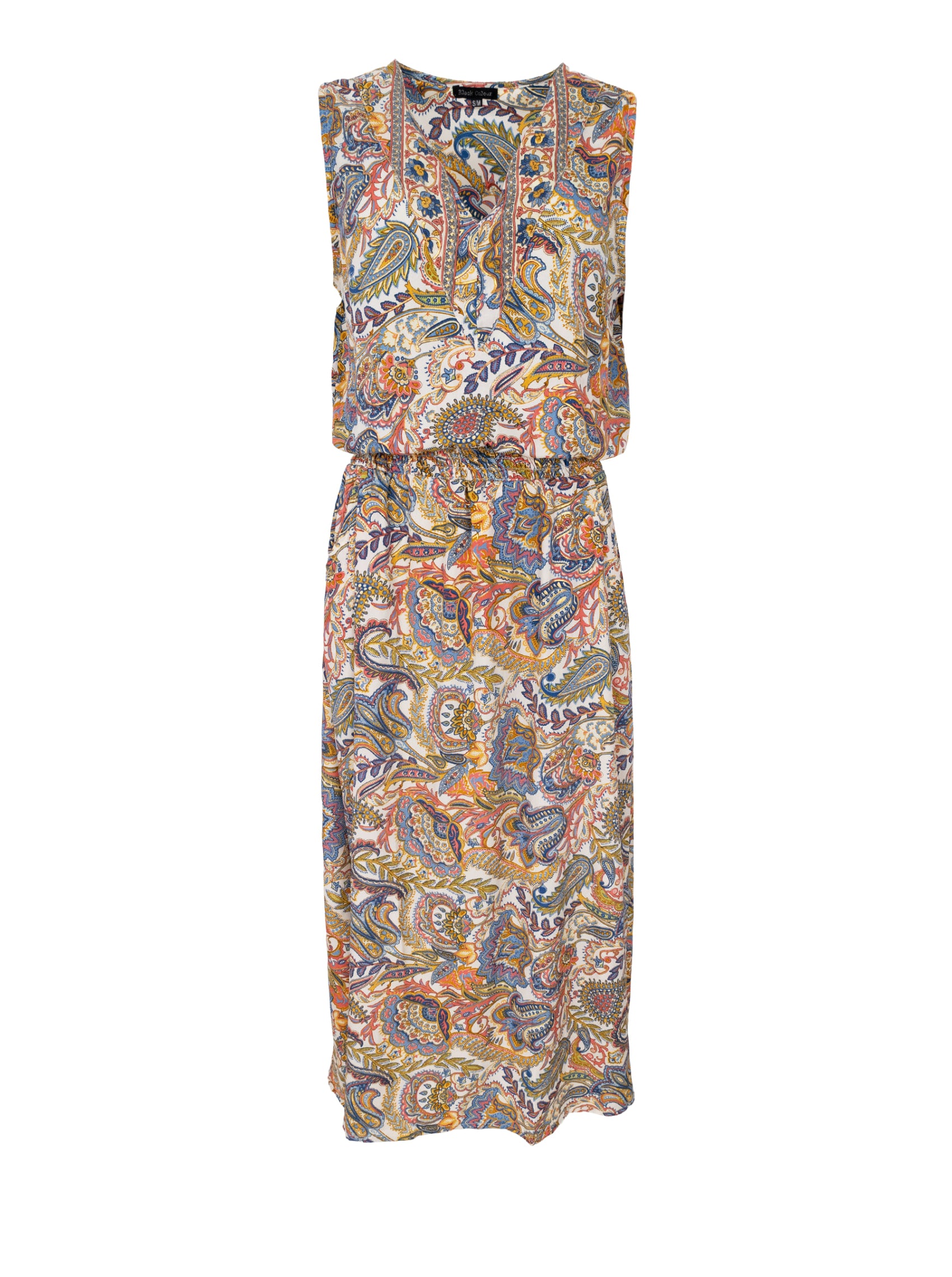 BCLUNA sleeveless dress - Summer Garden - Black Colour