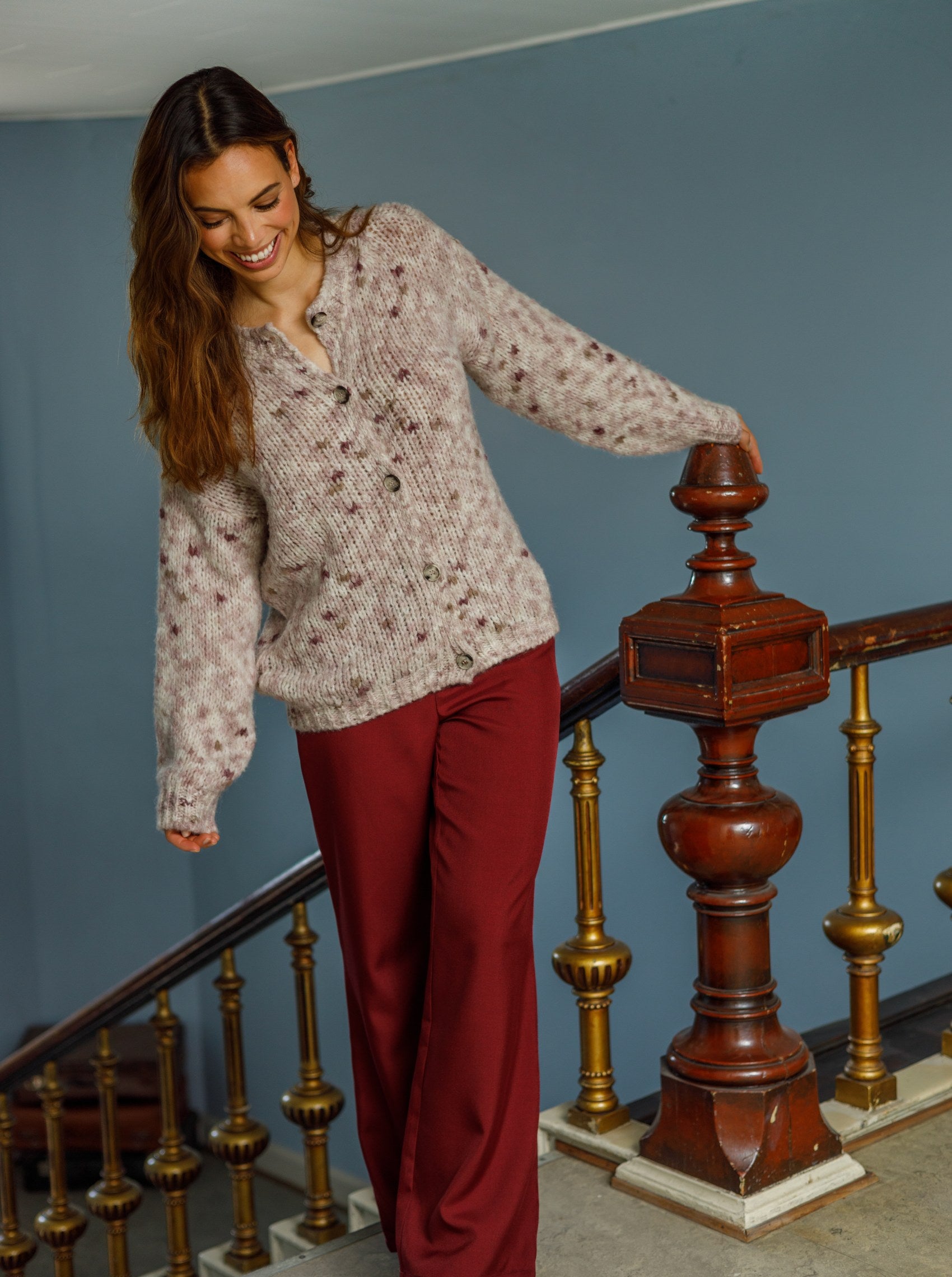 BCZARRA tailored pant - Wine - Black Colour
