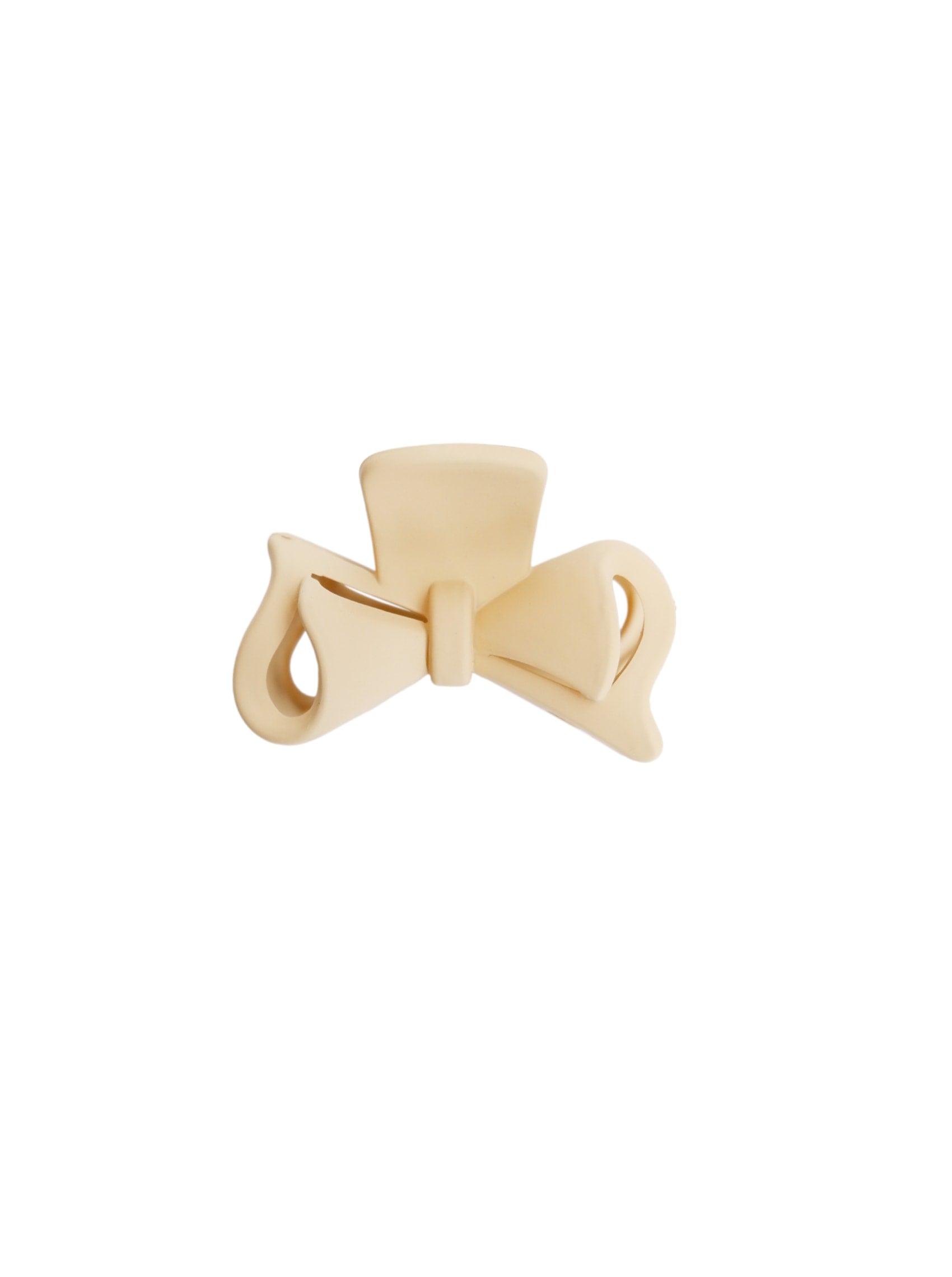 BCCATRINA bow small matt hair claw - Sand - Black Colour