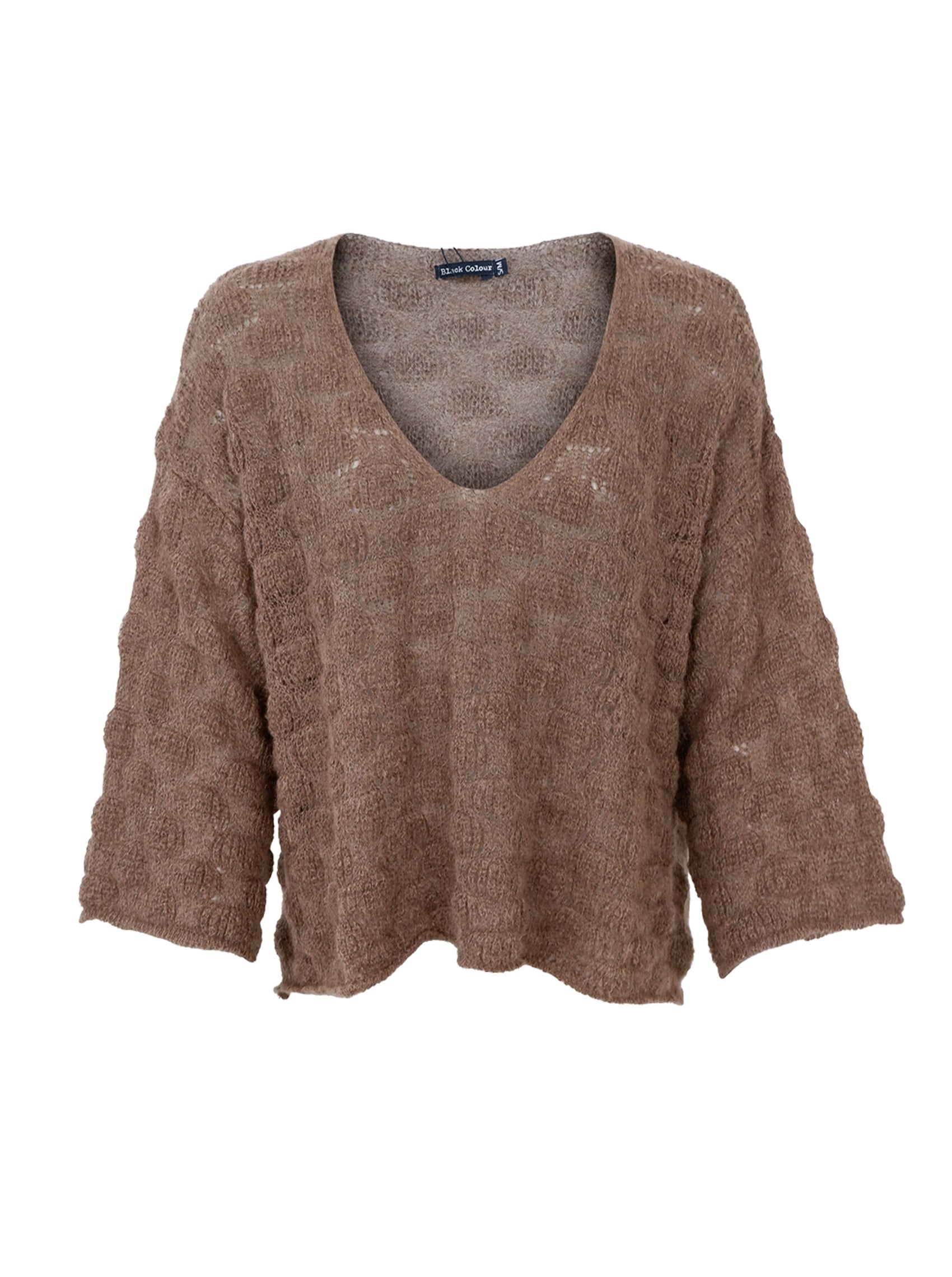 BCHARRIS v-neck jumper - Taupe - Black Colour