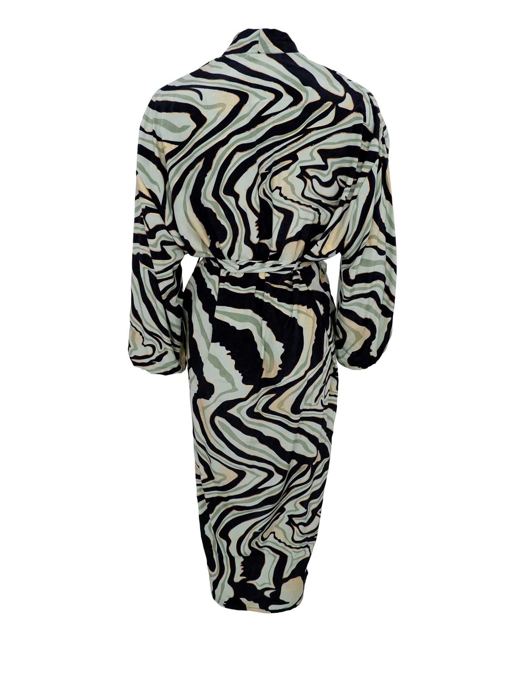 BCLUNA long kimono - Green Craze - Black Colour