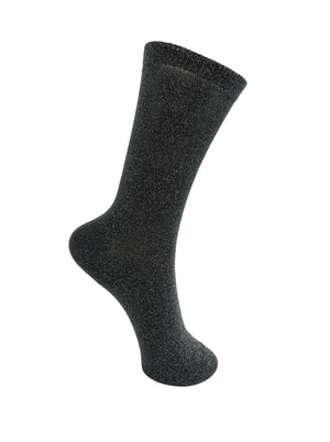 BCLurex sock - Dk. Grey Melange - Black Colour