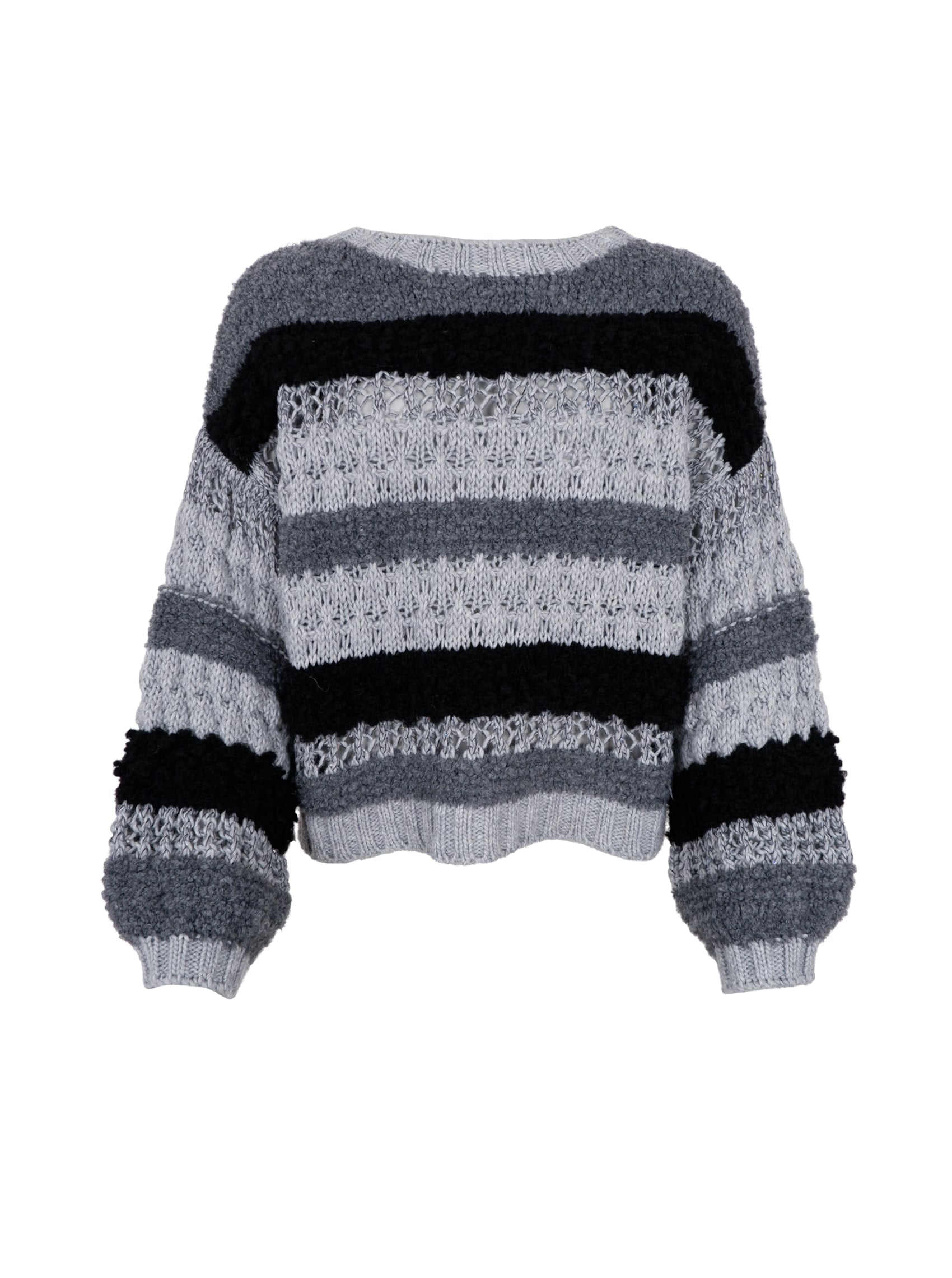 BCHEIDI boucle jumper - Grey - Black Colour