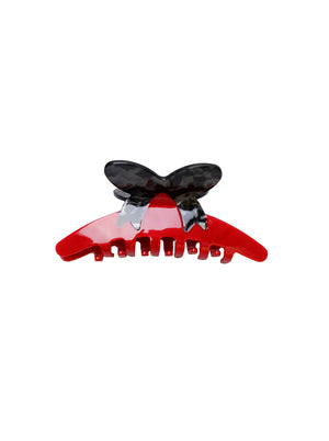 BCSIGRID bow hair claw - Red - Black Colour