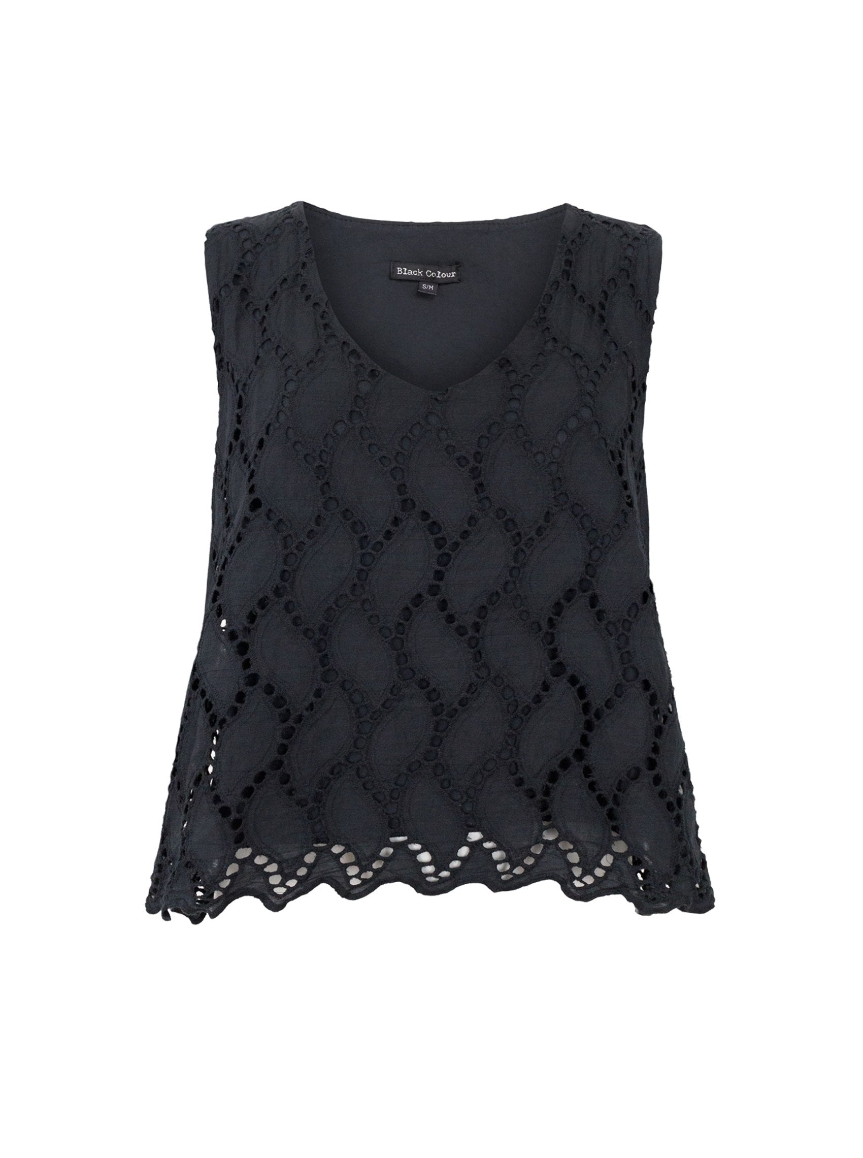 BCFREYA cut out lace top - Black - Black Colour