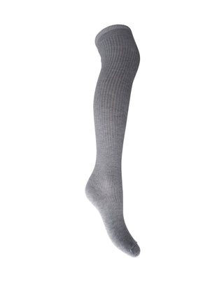 BCMALIKA kneehigh rib sock - Lt. Grey - Black Colour