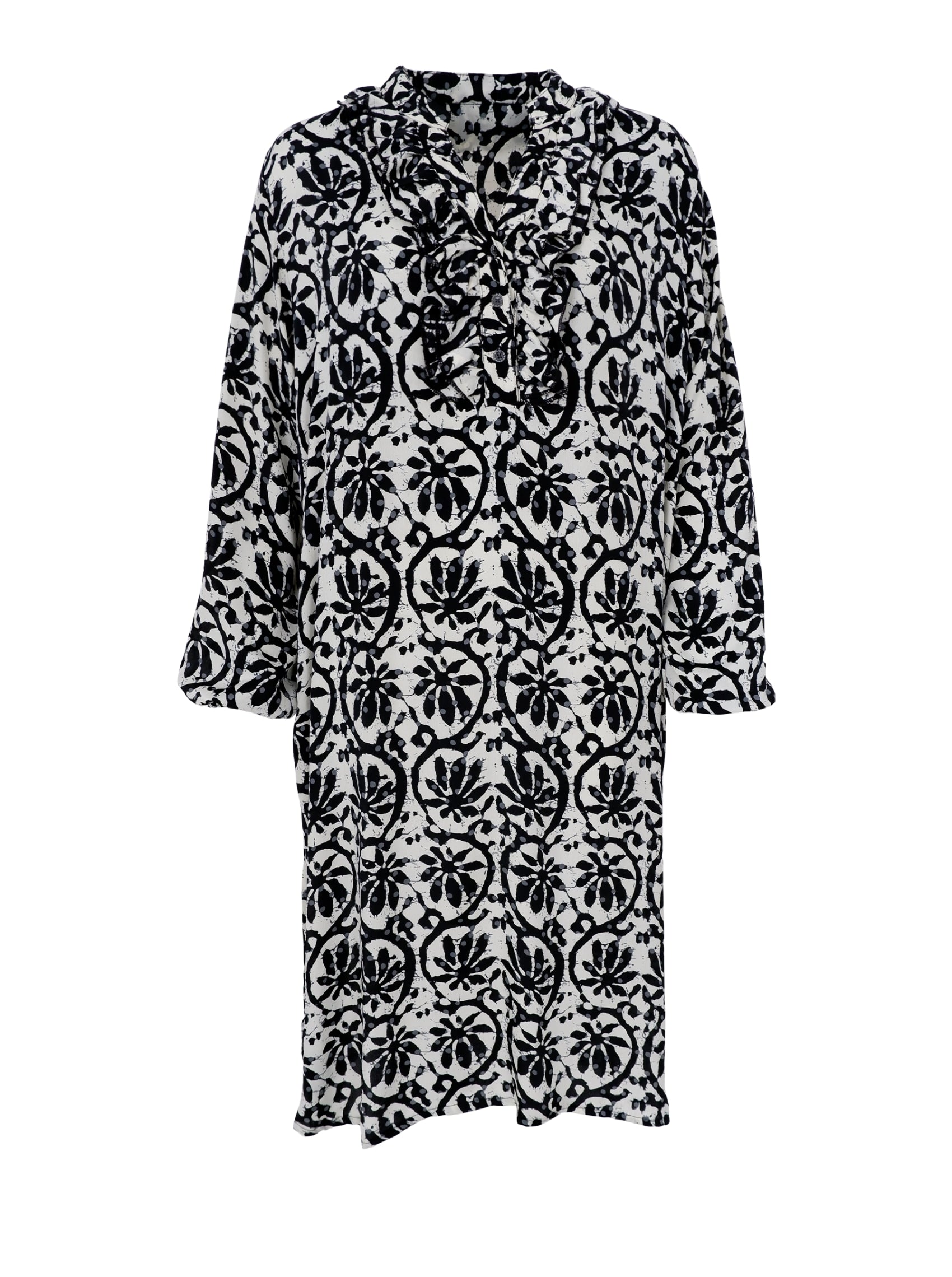 BCLUNA Ruffle tunic dress - Black Lily - Black Colour