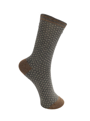 BCLolly dot sock - Grey Frappe - Black Colour
