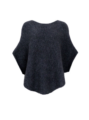 BCPELLA boucle poncho - Dark Grey - Black Colour