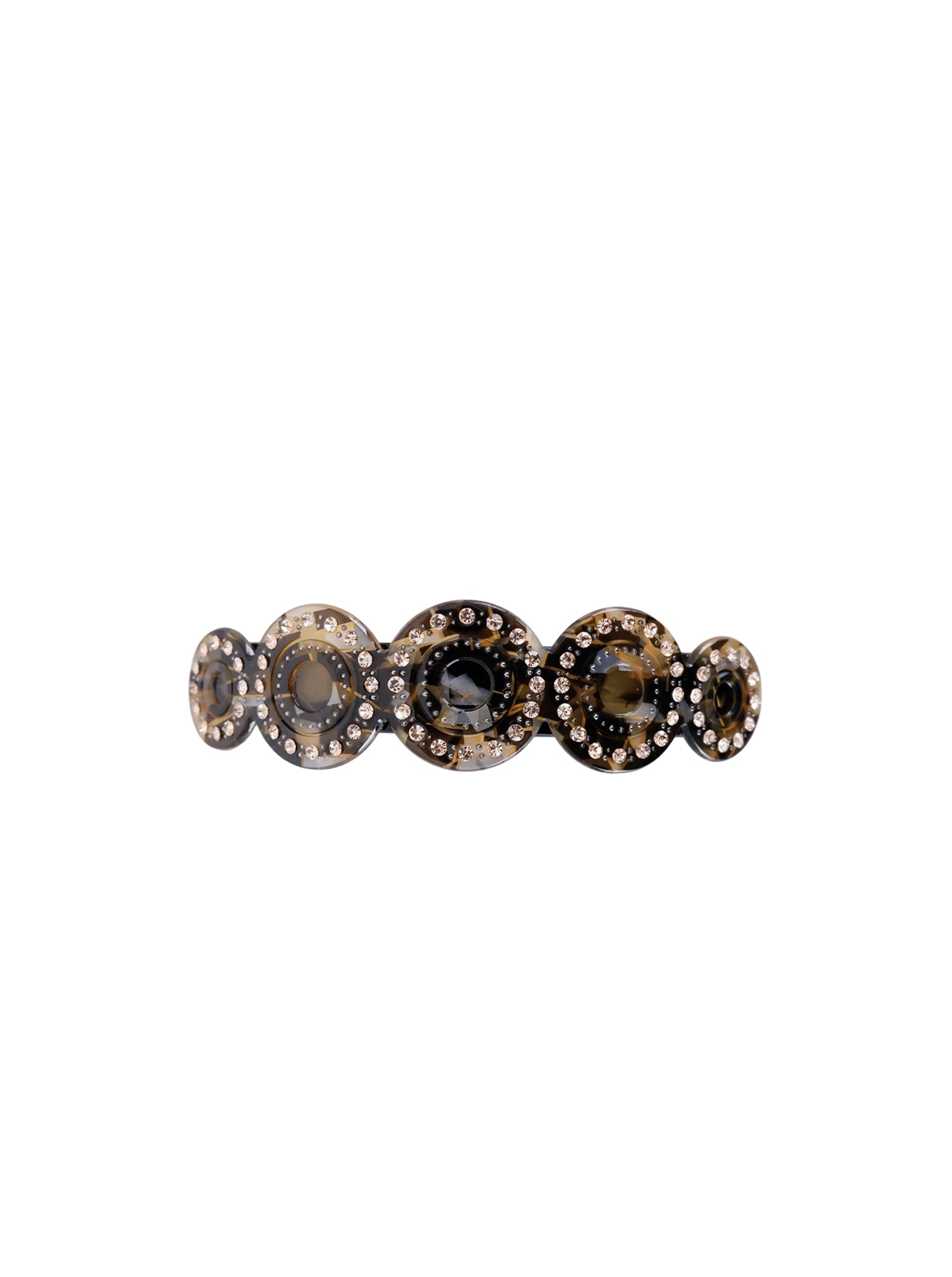 BCIVALU rhinestone barette hair clip - Camel Marble - Black Colour