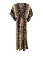 BCLUNA long V-neck dress - Python - Black Colour