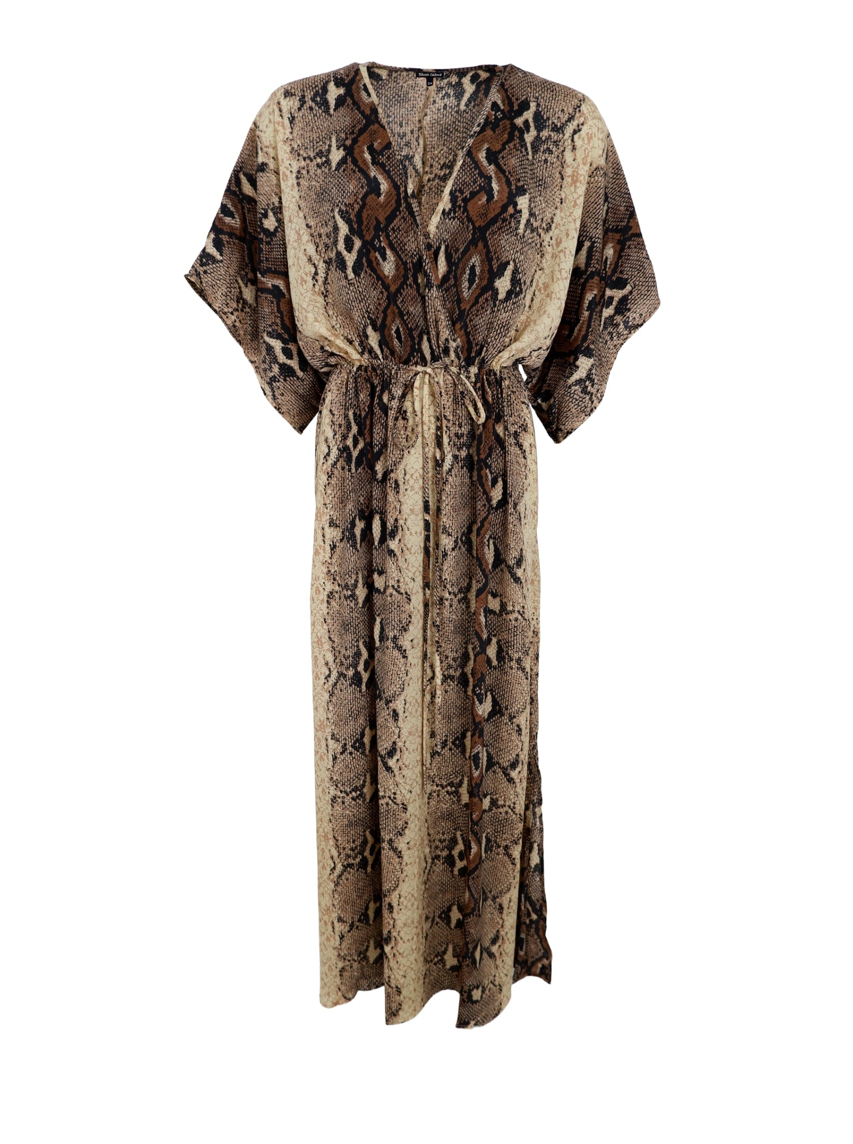 BCLUNA long V-neck dress - Python - Black Colour