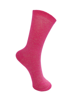 BCLurex sock - Dark Pink - Black Colour