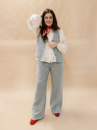 BCMELINA wide linen pant - Safari Green - Black Colour