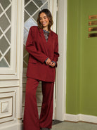 BCZARRA tailored pant - Wine - Black Colour