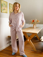 BCMELINA wide linen pant - Calypso Rose - Black Colour