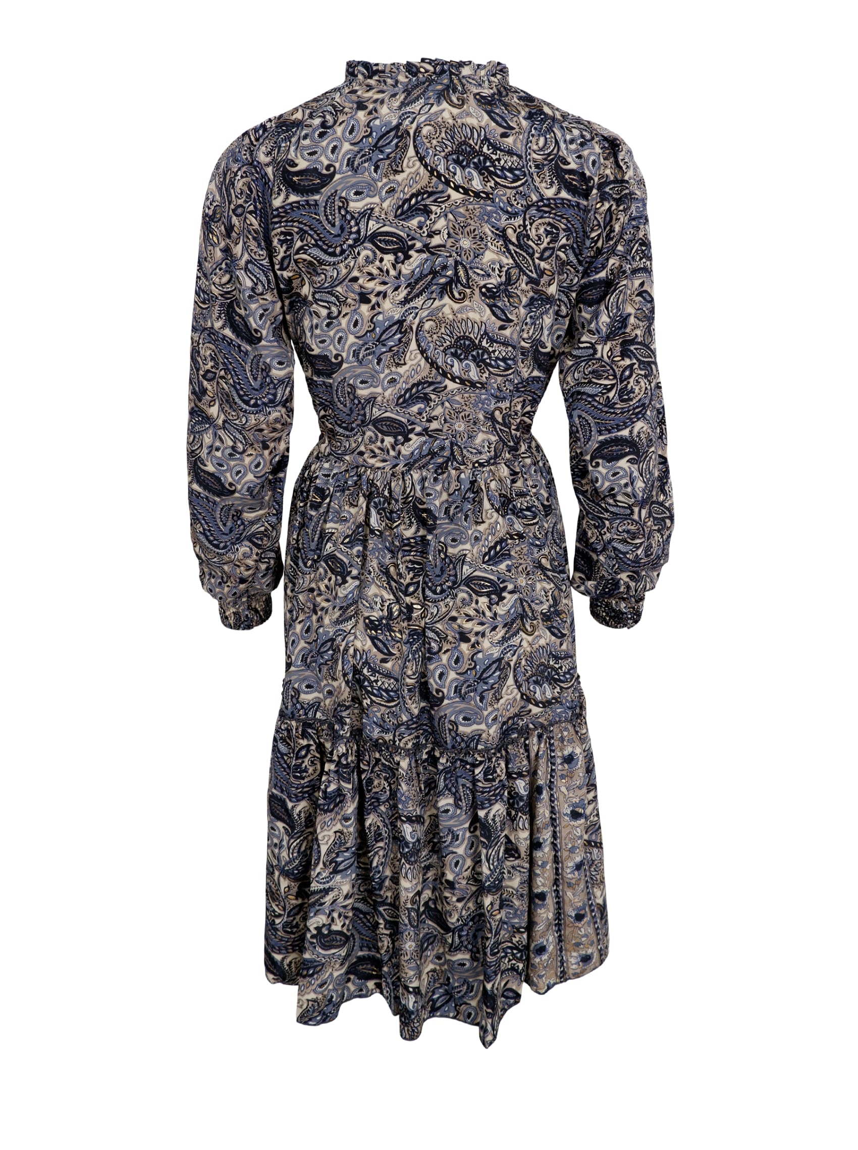 BCLUNA Rose boho short dress - Slate Grey - Black Colour