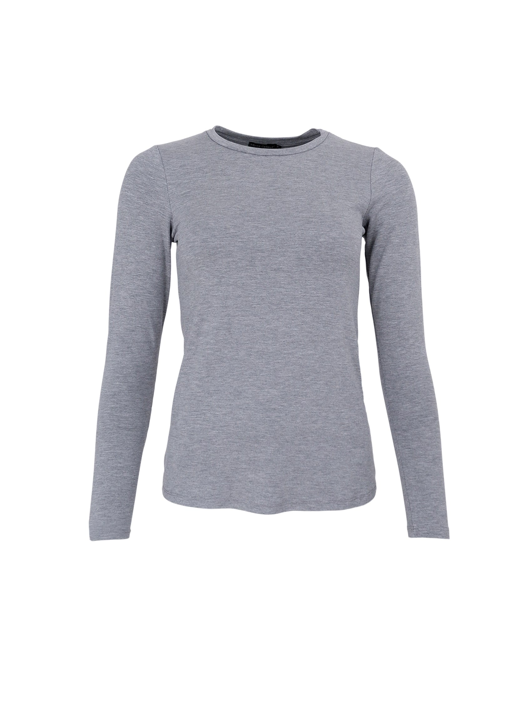 BCKARLA LS t-shirt - Grey Melange - Black Colour