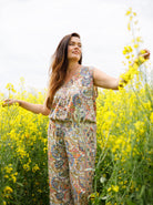 BCLUNA sleeveless jumpsuit - Summer Garden - Black Colour